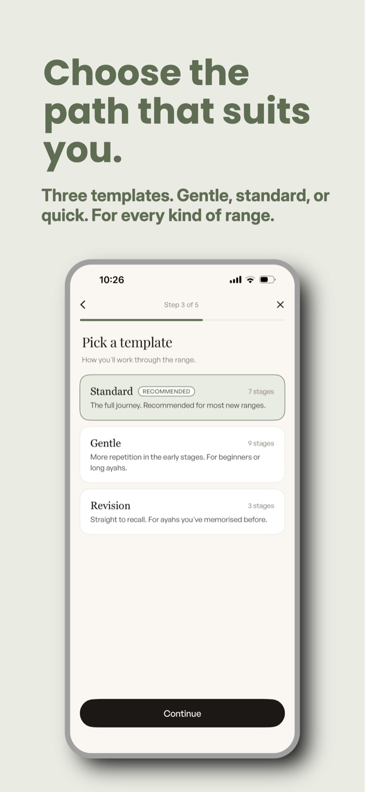 Step 2: Choose a memorization template